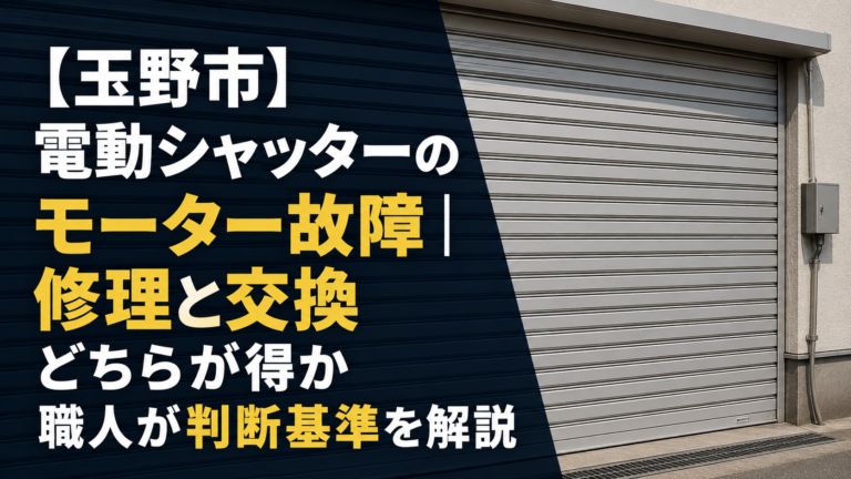 【玉野市】電動シャッターのモーター故障｜修理と交換どちらが得か職人が判断基準を解説